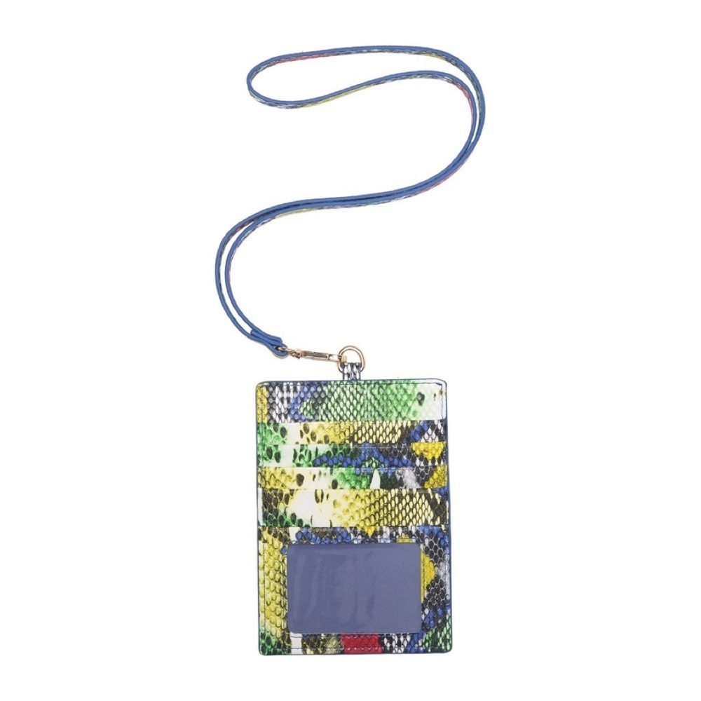 14th & Union Ringo Lanyard Card Case Snake Print
